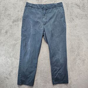 Craftsman Pants Men Size 34x30 Blue Flat Front Chino‎ Straight Leg